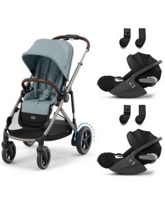 Poussette e-Gazelle S + 2 sièges-auto Cloud T i-Size