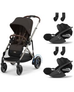 Poussette e-Gazelle S + 2 sièges-auto Cloud T i-Size
