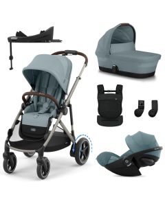Trio e-Gazelle S + nacelle + Cloud G3 i-Size + Base G3 + porte-bébé Amya