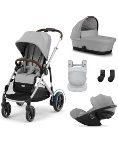 Trio e-Gazelle S + nacelle + Cloud G i-Size + porte-bébé Amya