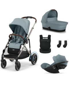 Trio e-Gazelle S + nacelle + Cloud G i-Size + porte-bébé Amya