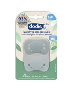 2 sucettes anatomiques éco-conçues 18M+