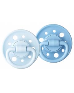 Lot de 2 sucettes ronde caoutchouc Gaia 0-6m