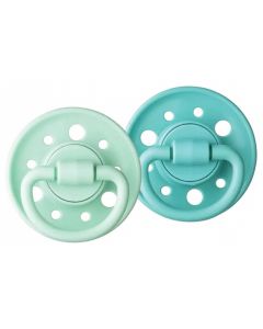 Lot de 2 sucettes ronde caoutchouc Gaia 6-36m