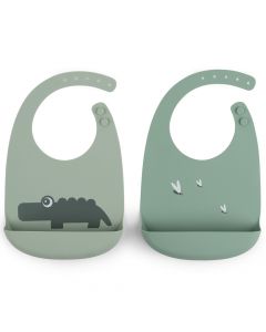 Lot de 2 bavoirs en silicone