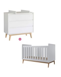 Chambre Pure White Duo avec lit 60 x 120 cm