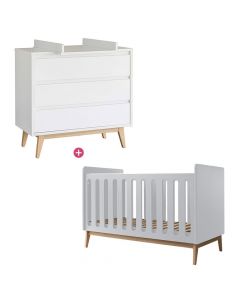 Chambre Pure White Duo avec lit 70 x 140 cm 