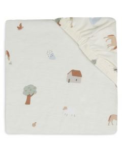 Drap Housse Jersey 50x90 cm Feuillage Blanc FEE MOI DORMIR, Vente en ligne  de Parure de lit bébé