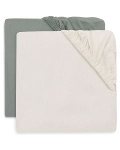 Lot de 2 draps-housses jersey 70/75 x 140/150 cm