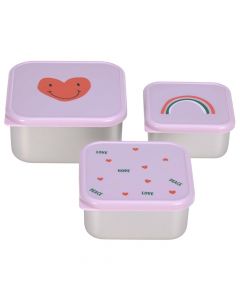 Lot de 3 boîtes à goûter en inox