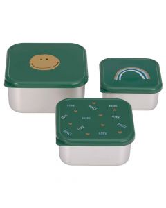 Lot de 3 boîtes à goûter en inox