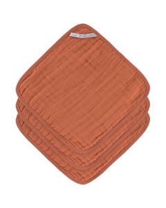 Lot de 3 débarbouillettes en mousseline