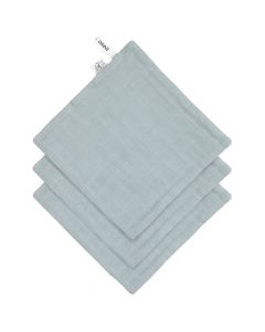 Lot de 3 gants de toilette en mousseline / terry