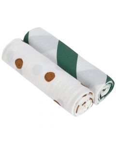 Set de 2 langes Swaddle & Burp 120x120