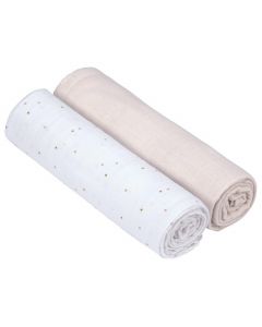 Set de 2 langes Swaddle & Burp 120x120