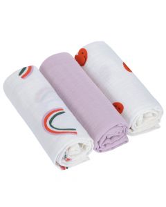 Set de 3 langes Swaddle & Burp 60x60