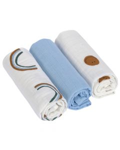 Set de 3 langes Swaddle & Burp 60x60
