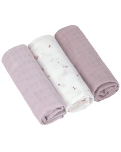Set de 3 langes Swaddle & Burp 80 x 80 cm