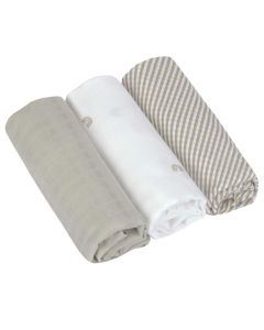 Set de 3 langes Swaddle & Burp 80 x 80 cm