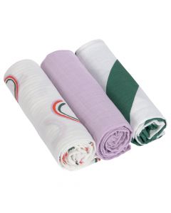 Set de 3 langes Swaddle & Burp 85x85