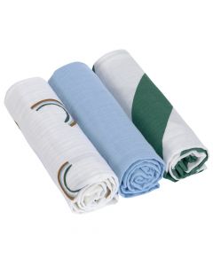 Set de 3 langes Swaddle & Burp 85x85