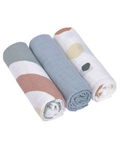 Set de 3 langes Swaddle & Burp 85x85