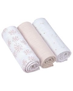 Set de 3 langes Swaddle & Burp 85x85