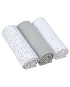 Set de 3 langes Swaddle & Burp 85x85