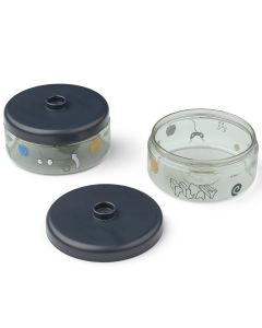Lot de 2 boîtes à goûter empilables Dominique - 500 ml