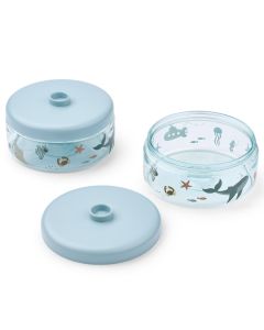 Lot de 2 boîtes à goûter empilables Dominique - 500 ml