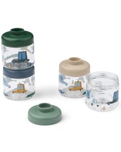 Lot de 4 boites à goûter empilable Dominique
