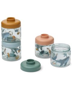 Lot de 4 boites à goûter empilable Dominique