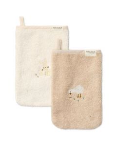 Lot de 2 gants de toilette en éponge