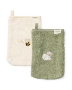 Lot de 2 gants de toilette en éponge