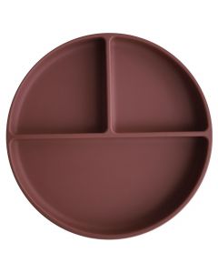 Assiette à compartiments en silicone avec ventouse