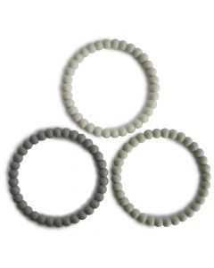 Bracelet de dentition avec perles en silicone - 3 pièces