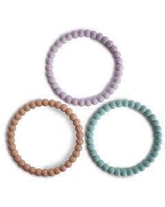 Bracelet de dentition avec perles en silicone - 3 pièces