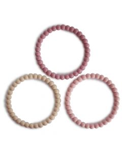 Bracelet de dentition avec perles en silicone - 3 pièces