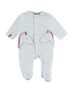 Pyjama velours Joy blanc (18m) - Lina & Joy