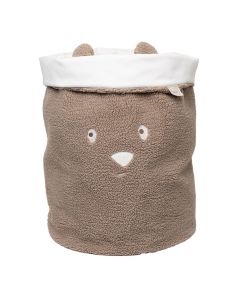 Grand panier de rangement en tissu teddy