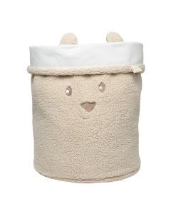 Grand panier de rangement en tissu teddy