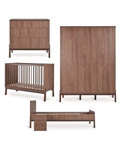 Chambre bébé Ashi : lit 60 x 120 cm + commode + armoire XL 3 portes + kit Junior