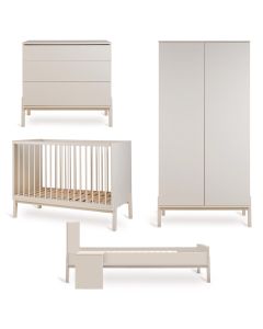 Chambre bébé Ashi : lit 60 x 120 cm + commode + armoire 2 portes + kit Junior
