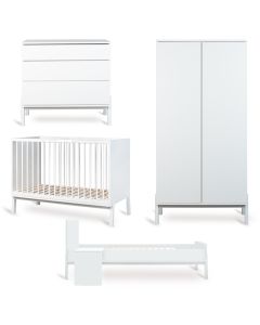 Chambre bébé Ashi : lit 60 x 120 cm + commode + armoire 2 portes + kit Junior