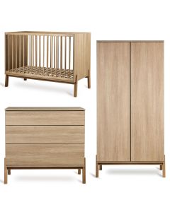 Chambre bébé Ashi : lit 60 x 120 cm + commode + armoire 2 portes