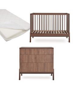 Chambre bébé Ashi : lit 60 x 120 cm + matelas + commode