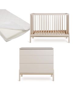 Chambre bébé Ashi : lit 60 x 120 cm + matelas + commode