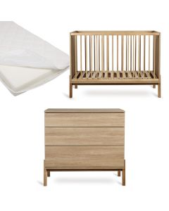 Chambre bébé Ashi : lit 60 x 120 cm + matelas + commode