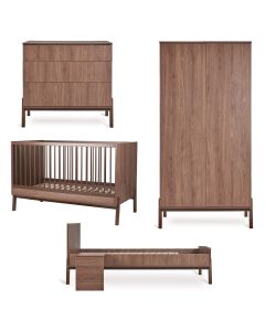 Chambre bébé Ashi : lit 70 x 140 cm + commode + armoire 2 portes + kit Junior