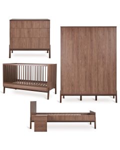Chambre bébé Ashi : lit 70 x 140 cm + commode + armoire XL 3 portes + kit Junior